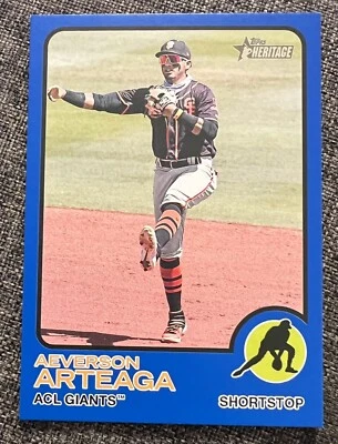 Aeverson Arteaga 2022 Topps Heritage Minors Blue /99 #58 - ACL Giants - Image 1 of 2