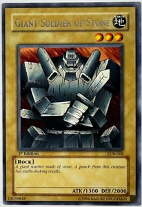 Yu-Gi-Oh - GIANT SOLDIER OF STONE - LOB-068 1st Edition AE - RARE - NM/M - Picture 1 of 4