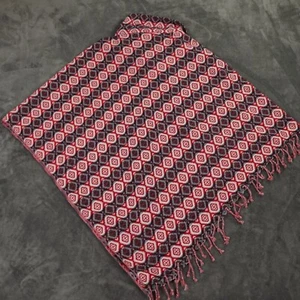 Nepal Wool Pouch One Size Red, White, Black Geometric Aztec - Picture 1 of 9