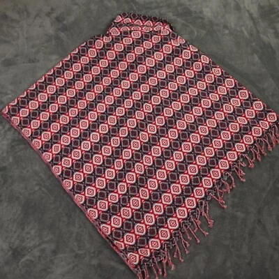Bolsa de lana Nepal talla única roja, blanca, negra geométrica azteca Foto 1 de 4