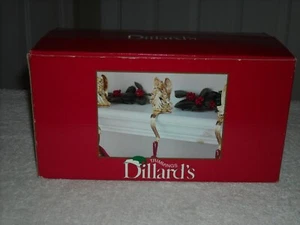 DILLARD'S, STOCKING HANGER, ANGEL, METAL BRASS FINISH, WEIGHED BASE, WITH BOX - Picture 1 of 10