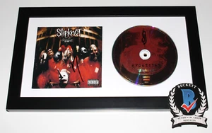 MICK THOMPSON SLIPKNOT #7 SIGNED SELF TITLED 1999 CD COVER ALBUM BECKETT COA - Picture 1 of 3
