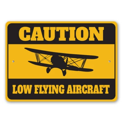 Caution Low Flying Aircraft Metal Sign Foto 1 de 4