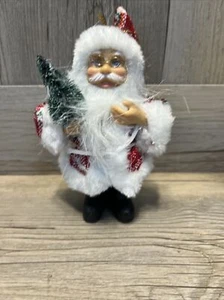 HOLIDAY TIME 6” Father Christmas/Santa Claus Christmas Tree Ornament w/Tree - Picture 1 of 4