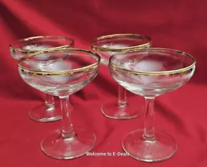 Vintage Stil Gatsby Goldrand Coupe Champing Glas. 7 Oz. (4er Set) - Bild 1 von 8