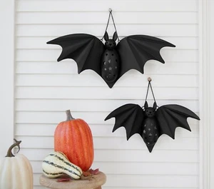 POTTERY BARN Set of 2 Metal Cut-Out Bat Lanterns-NEW - Picture 1 of 5