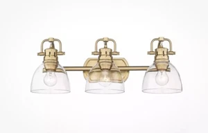 Golden Lighting 3602-BA3 CLR Duncan 3 Light 25" Vanity Light Brushed Bronze - Picture 1 of 5