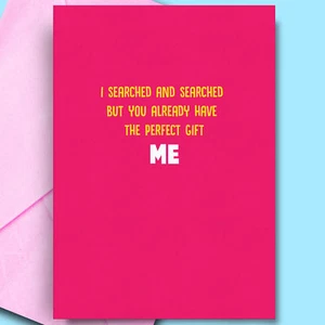 La tarjeta de regalo perfecta divertida para esposa descarada tarjeta de cumpleaños adulto crudo juego de palabras divertido - Imagen 1 de 3