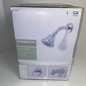 NEW OakBrook Coastal 2.0 GPM 1 Handle Chrome Tub and Shower Faucet 4312245 - Picture 1 of 11