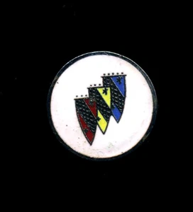 Vtg Enamel Pin BUICK hat lapel hot rod drag race classic car white crest shield - Picture 1 of 1
