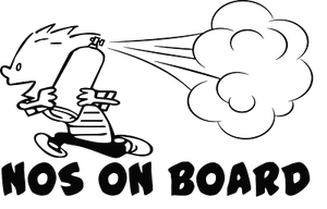 NOS on board  Nitrous Humor, Quality Vinyl Decal 43 different colors available - Picture 1 of 45