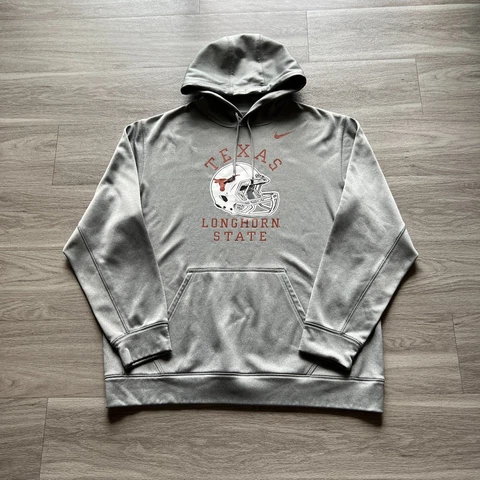 Texas Longhorns Hoodie Mens 2 Extra Large Gray Nike Football NCAA Fleece College Cover