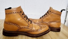 Loake 1880 Bedale Brogue Derby Boots Tan G fitting US 10 EU 43 UK 9 Lightly Worn