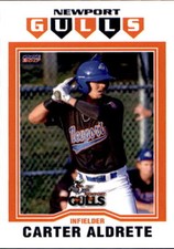 2017 Newport Gulls Choice #1 Carter Aldrete Monterey California CA Baseball Card