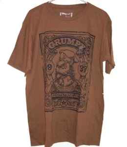 Disney Store Grumpy T-Shirt A Miner Grouch Nice Guys Finish Last Brown Large NEW - Picture 1 of 2