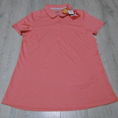 Camisa polo de golf Puma para mujer pequeña con cuello de melón perforado manga corta Foto 1 de 4
