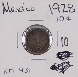 1928 Mexico 10 Centavos Coin - Picture 1 of 2