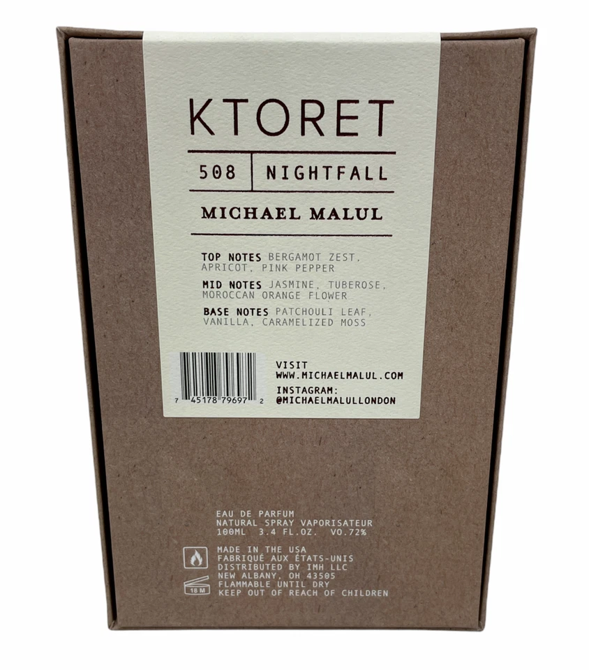Ktoret 508 Nightfall by Michael Malul Eau De Parfum Spray 3.4 Oz for Women