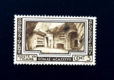 Italy VATICAN CITY Stamp - 1938 Crypt of St Cecilia Sn 55 Mint OG LH r53🔥 - Image 1 of 2