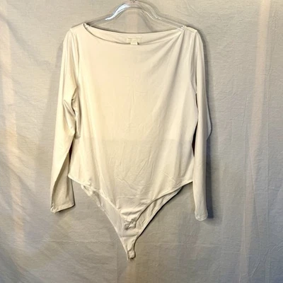 Body H&M Color Blanco Manga Larga Hombro Ancho Talla XL Foto 1 de 4