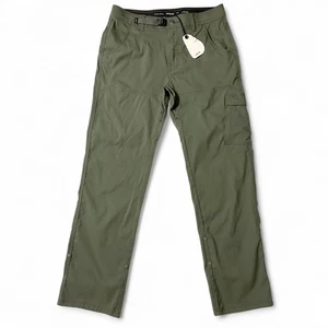 Prana Stretch Zion Pants Mens Size 31x32 Green Relaxed Straight NWT - Picture 1 of 8