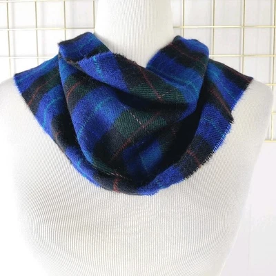 迪奥女式围巾蓝色格子格子条纹复古男女通用 — 第 1/4 张图片