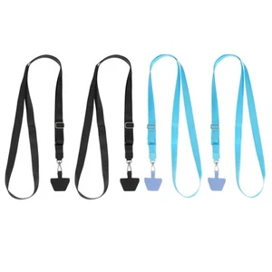 4Pcs Smart Phone Lanyard with 4 Patches, Black/Lake Blue (73-50cm) - Zdjęcie 1 z 6
