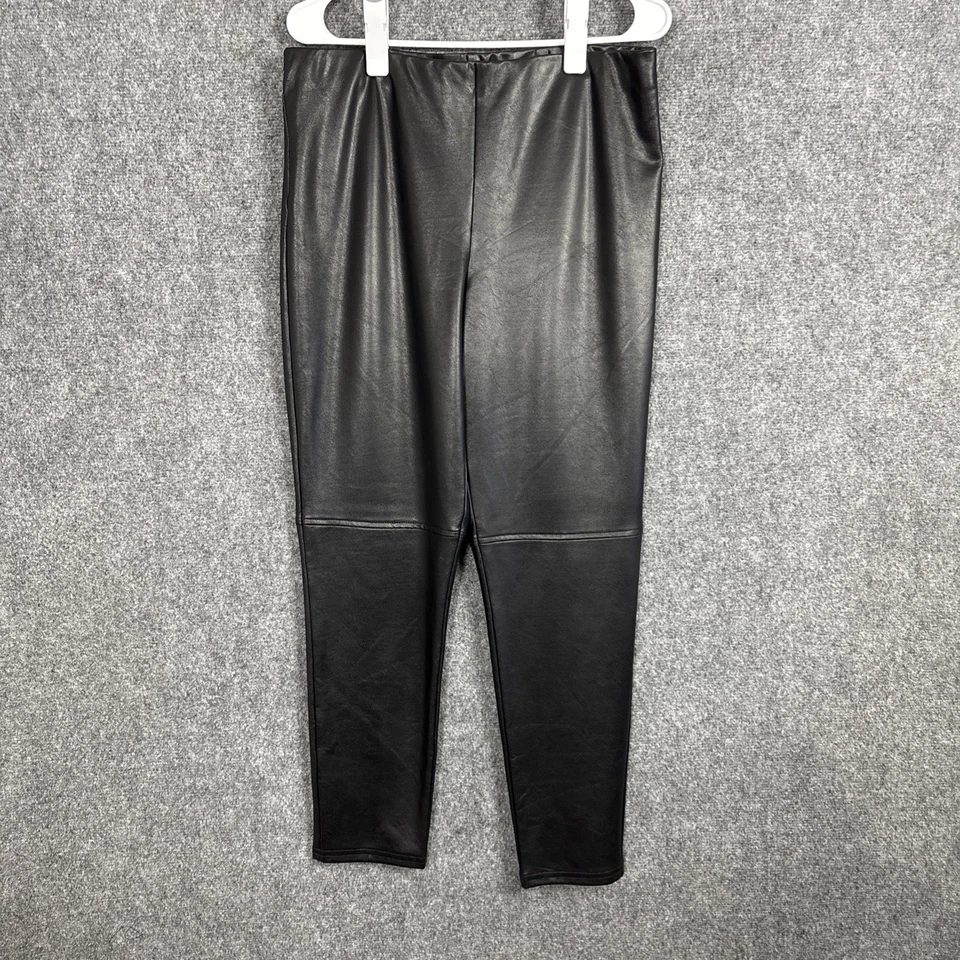 Pantalones Joseph Ribkoff Mujer Talla 14 Negro Imitación Cuero Años 90 Fecha Fiesta Foto 1 de 4