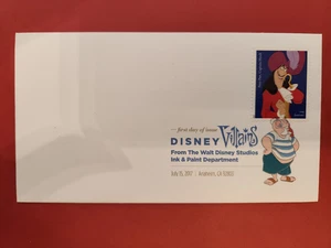 Disney Villains Peter Pan Captain Hook FIRST DAY COVER 7/15/17 - Picture 1 of 1