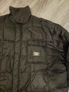 Vintage State Property Jacke Herren 3XL schwarz Full Snap Outdoor Mantel Daunen gefüllt Y2K - Bild 1 von 7