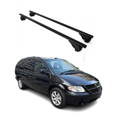 For Dodge Grand Caravan 01-07 OMAC USA Black Raised Roof Rails Cross Bars Foto 1 de 4
