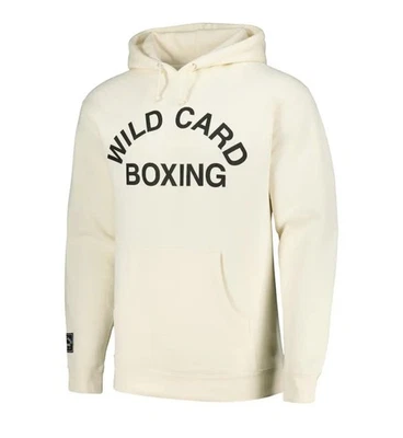 UFC Mens Hoodie Sweatshirt Size S Cream Wild Card Boxing Old School Log Pullover - Image 1 of 3