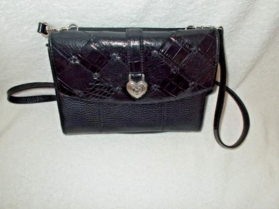 BRIGHTON SMALL CROSSBODY ORGANIZER BLACK PEBBLED LEATHER - Image 1 of 4