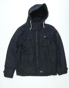 Jack & Jones Mens Black L Parka Hooded Winter Jacket - Picture 1 of 12
