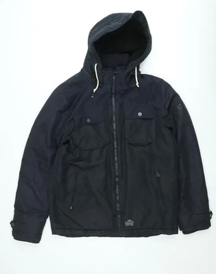 Jack & Jones Mens Black L Parka Hooded Winter Jacket - Image 1 of 4