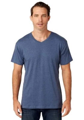 Camiseta ALFANI para hombre cuello en V mezcla de algodón, azul marino brezo, XXL Foto 1 de 4