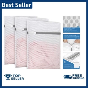 3 pezzi sacchetti per bucato a rete a nido d'ape durevoli per delicati 9 x 12 pollici (3 piccoli) - Foto 1 di 8