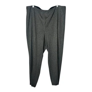 J Jill Wearever Knit Pants Womens Size 3X 22W Gray Stretch Comfort Pull On Crop - Picture 1 of 10