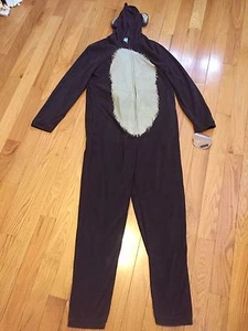 One Piece Pajamas. Adult. Large. Brown with Gorilla Theme. - Picture 1 of 5