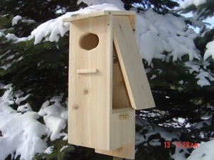 Spalttür Holz Enten Nistkasten (weiße Zeder) - Bild 1 von 5