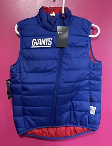 New Womens Nike New York Giants Reversible Vest Blue-Red Full Zip Sz Medium $110 - Picture 1 of 8