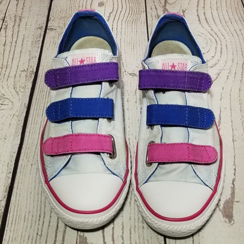 Scarpe Converse All Star Chuck Taylor Strap Sneakers Junior Bambini Taglia 5 Blu Rosa