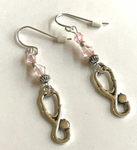 Stethoscope Earrings Silver Plated Medical Nursing Gift MD RN LPN CNA ARNP - Picture 1 of 10