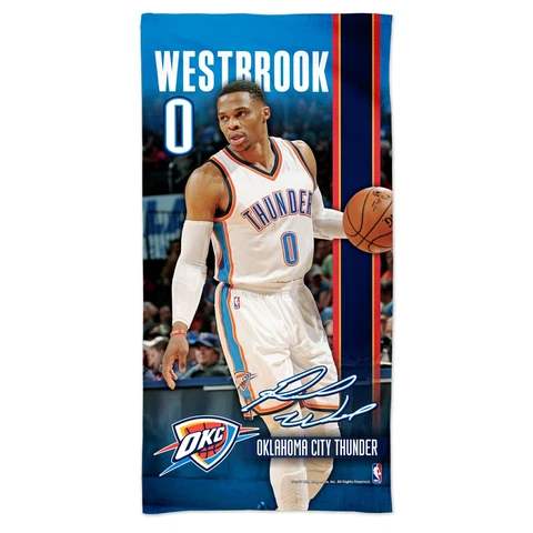 RUSSELL WESTBROOK OKLAHOMA CITY THUNDER SPECTRA BEACH TOWEL 30"X60" COTTON PLUSH Cover
