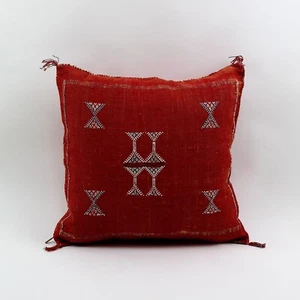 Authentic Red Cactus Silk Pillow 18X18 , throw pillows ، Pillow Cactus Silk - Picture 1 of 11