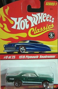 Hot Wheels Classics Series 1 1970 Plymouth Roadrunner (Green) #9 of 25 2004 - Picture 1 of 2