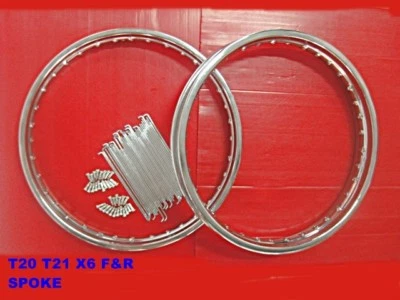 Fit SUZUKI T20 T21 X6  FRONT & REAR STEEL  WHEEL RIM + SPOKE SET 72 Pcs.  [mi] Foto 1 de 4