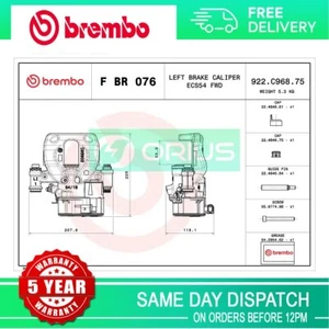 Fits Sprinter 2.1 CDi Electric Brake Caliper Front Rear Left Brembo - Picture 1 of 4