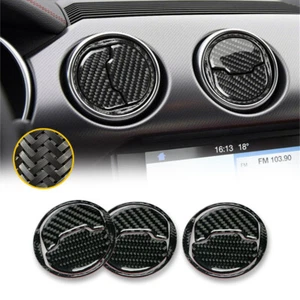9/18Pcs Carbon Air Interior Fiber Vent Outlet Trim Cover For Ford Mustang 2015-1 - Picture 1 of 23