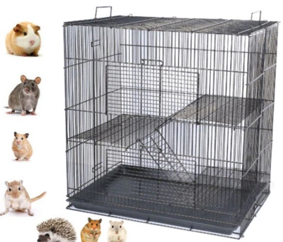 MCAGE 3-Levels Critters Small Animal Mouse Hutche Rat Cage Hamster Gerbil Rodent Degu